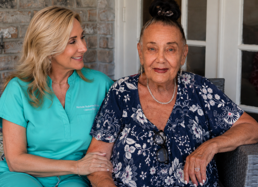 Michele Robert-Duffy, RN, with her mother Sandy, a Fidelis Janice House resident in Metairie for four years